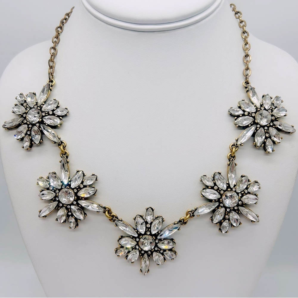 J. Crew Jeweled Cluster Link Necklace